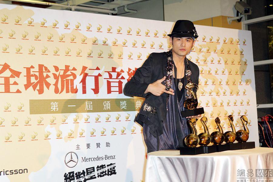 首届全球流行音乐金榜揭晓 周杰伦蔡依林最风
